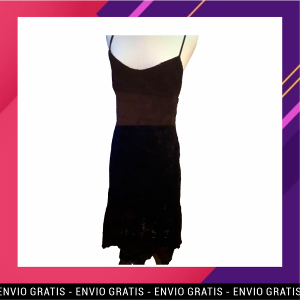 Vestido tiras con bobo bordado