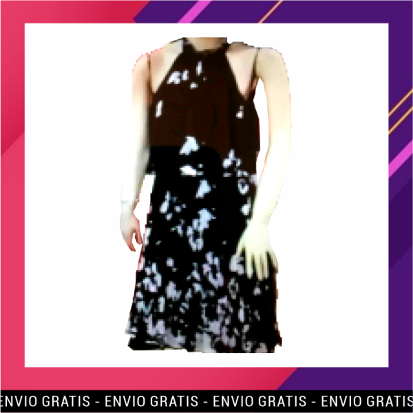 LPSM-028 Vestido Gaza en negro y blanco