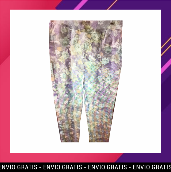 Pantalones con elástico y colores floreados
