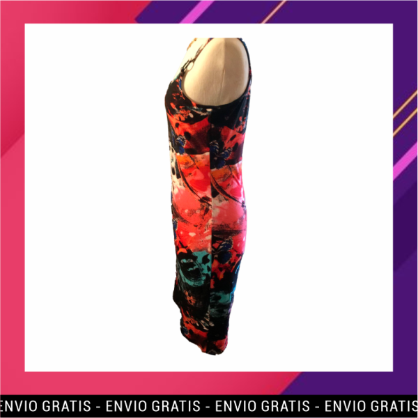 Vestido estampado de tiras