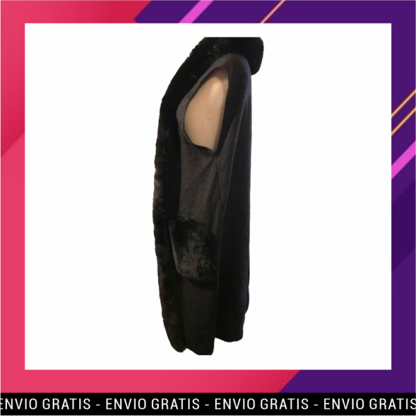 Chaleco piel sintética y lana