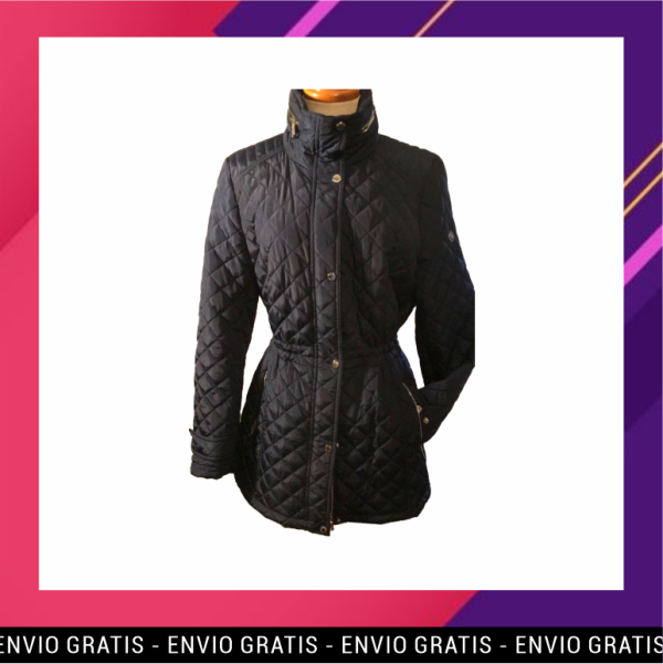 Casaca Azul acolchada con forro a la pantorrilla