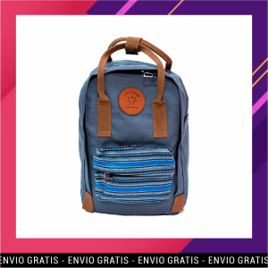 Mochila escolar con tejido étnico