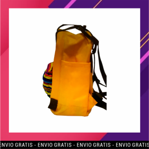 Mochila escolar con tejido étnico