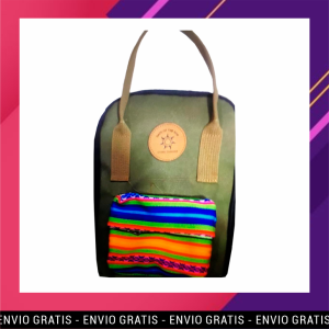 Mochila escolar con tejido étnico