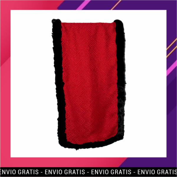 Bufanda con bordes de piel de conejo