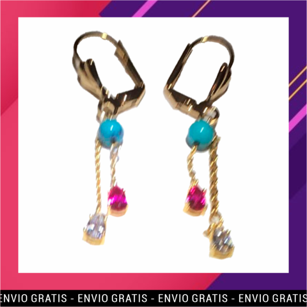 Aretes Fantasía en Oro 14k